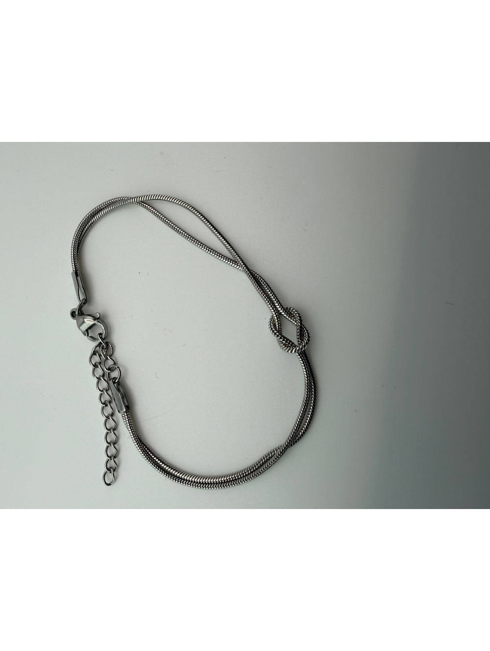 Silver tone snake chain necklace